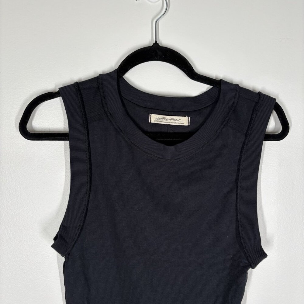 We The Free Women M Black Ribbed Casual Crew Neck Kate Tank Top NWOT - Picture 5 of 11